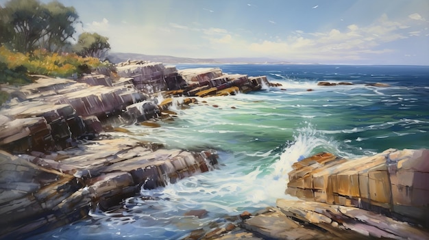 Pintura de paisagem do Golfo da Austrália