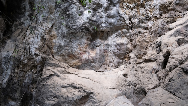 Pintura de parede em caverna Pintura de caverna Pintura de parede em uma réplica de museu Lampang Tailândia