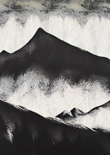 Pintura de pôster de paisagem rústica de montanhas altas nórdicas Grunge