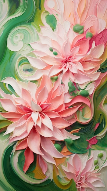 pintura de rosa verde e branco impressão floral