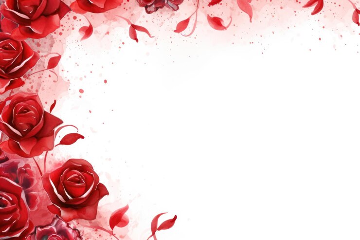 Foto pintura de rosas vermelhas borda padrão flor natureza