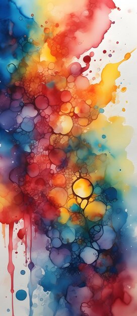 Foto pintura de tinta de álcool belas cores lavadas aquarela marcador de livros obras de arte desenho de arte de parede colorido