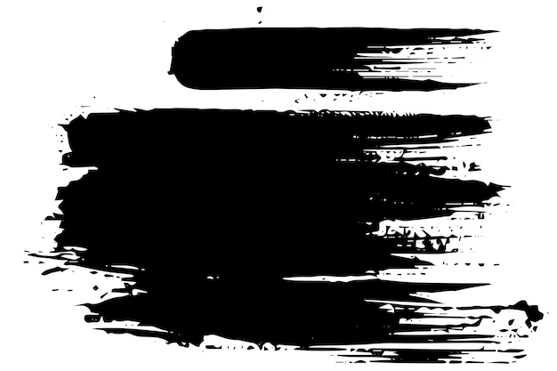 Pintura de tinta preta Grunge para pincel vetorial de novo design com efeito de fundo transparente