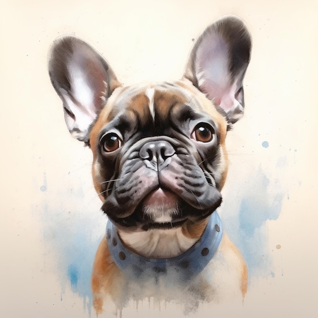 pintura de um cachorro com coleira e coleira no pescoço ai generativa