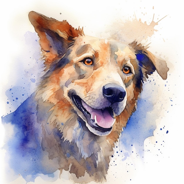 pintura de um cachorro com um grande sorriso no rosto ai generativa