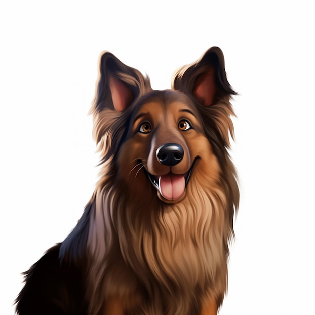 pintura de um cão com um longo ai generativo