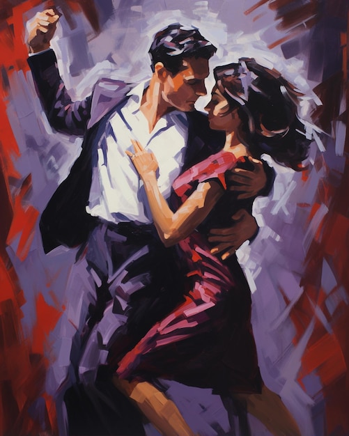 Pintura de um casal a dançar tango