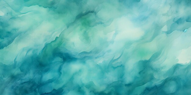 pintura de um fundo aquarela azul e verde com um plano branco Generative AI