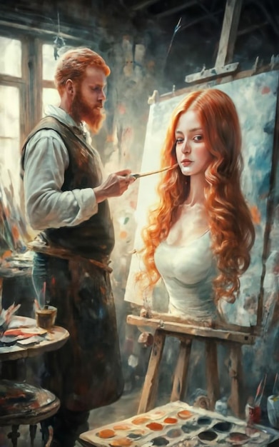 Pintura de um fundo de imagem de retrato