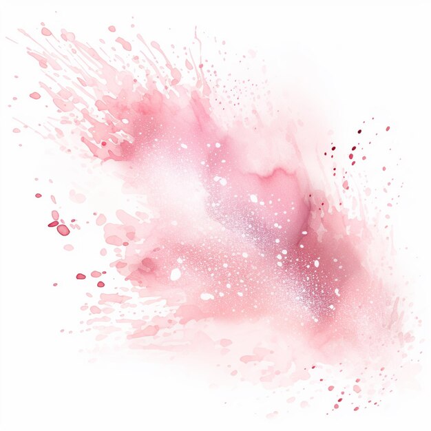 Foto pintura de um fundo rosa e branco com um salpico de tinta generativa ai