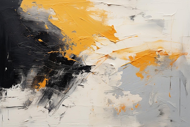 pintura de um preto e branco e amarelo pintura abstrata generativa ai