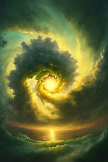 Pintura de uma espiral no céu generativo ai