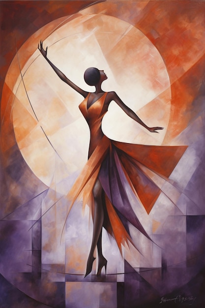 pintura de uma mulher de vestido com uma pipa na mão generativa ai