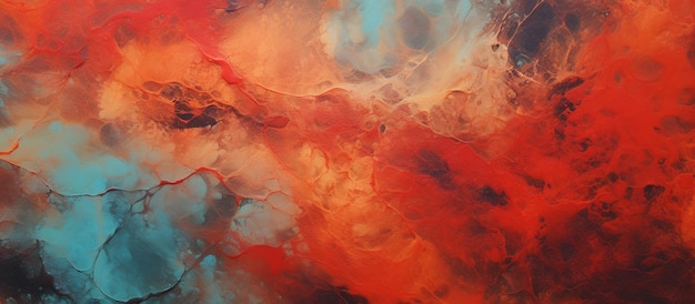 pintura de uma pintura abstrata vermelha e azul com um fundo preto ai generativo.