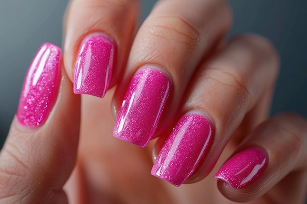 Pintura de unhas de manicure cor rosa