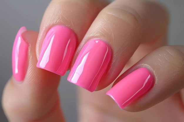 Foto pintura de unhas de manicure cor rosa