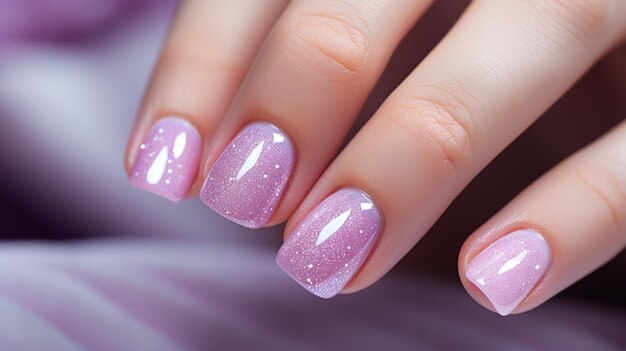 Pintura de unhas de manicure cor rosa