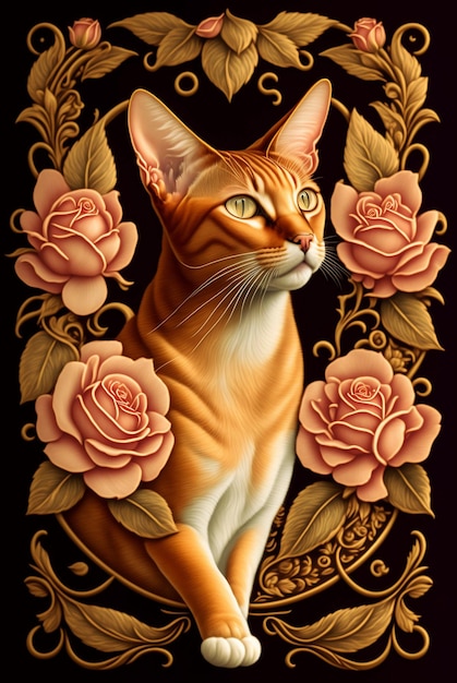 Foto pintura de decoración de amante de los gatos