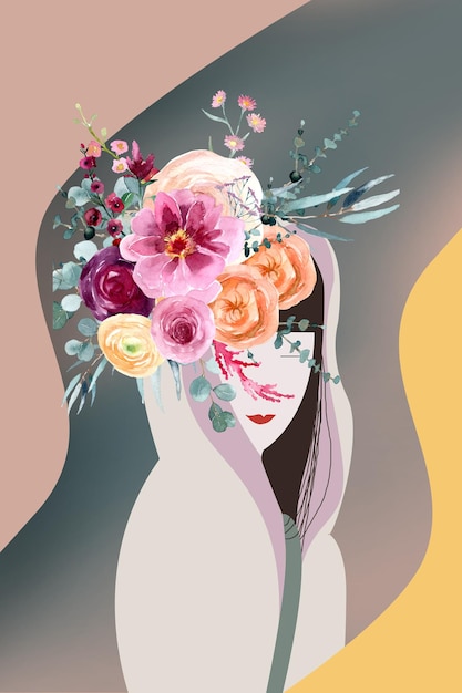 Pintura decorativa de fondo de belleza pintada a mano de geometría abstracta moderna
