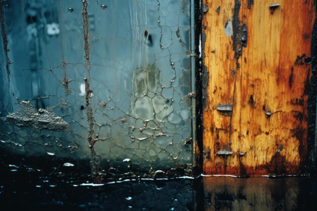 la pintura se desprende de una puerta de madera