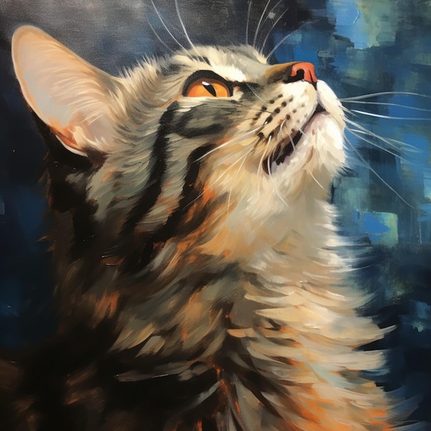 Foto pintura detallada de un gato