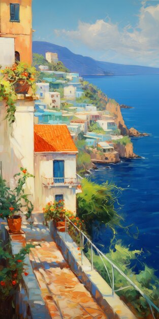 Pintura detallada en la ladera al estilo de Dmitry Spiros