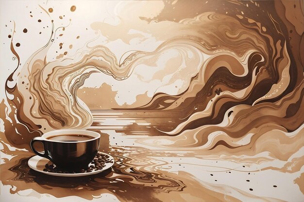 Una pintura dibujada con café sobre papel