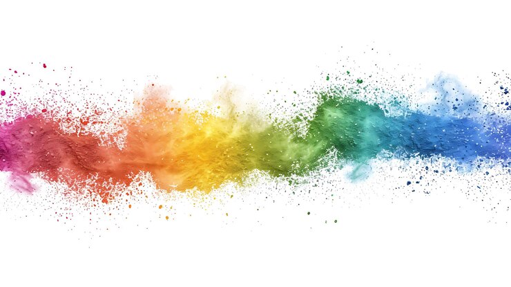 una pintura digital de acuarelas en polvo de colores arco iris