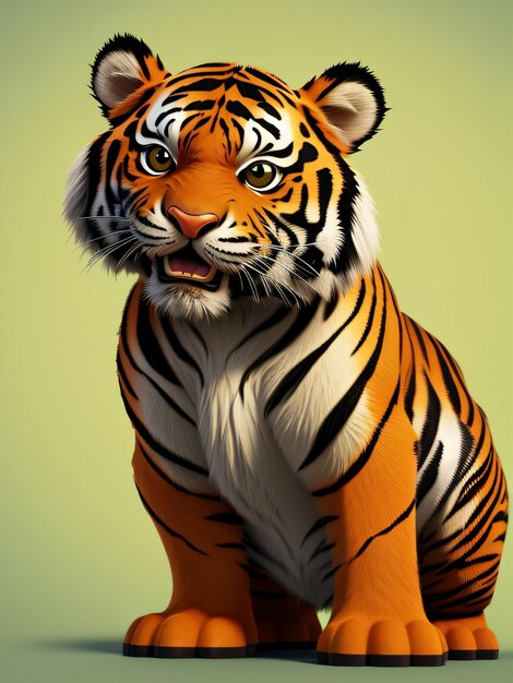 pintura digital de un cachorro de tigre