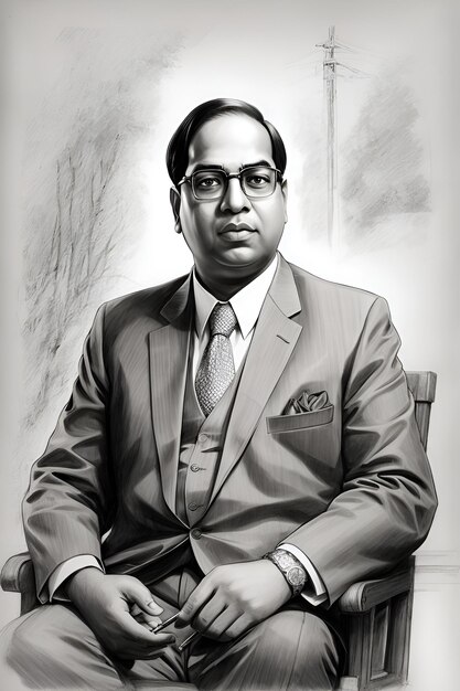 Foto pintura digital de bhim rao ambedkar