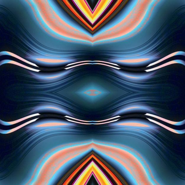 Una pintura digital de un diseño colorido con un diamante en el medio.