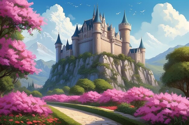 Pintura digital do Castelo Majestic Oleander