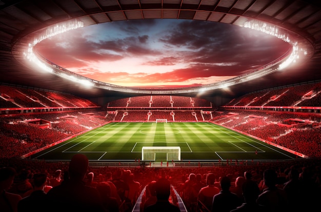 Foto pintura digital de un estadio de fútbol europeo