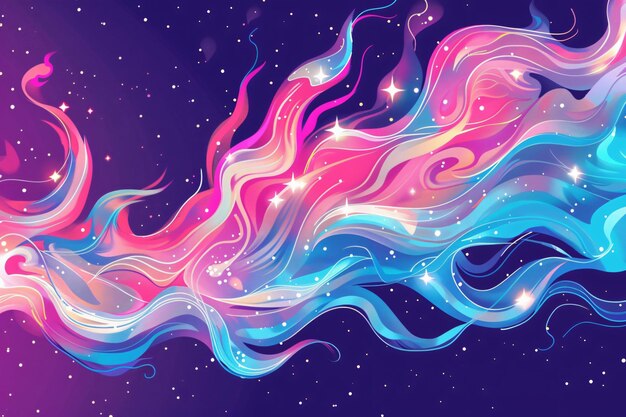 Foto una pintura digital de un fondo abstracto colorido con las palabras el universo en él