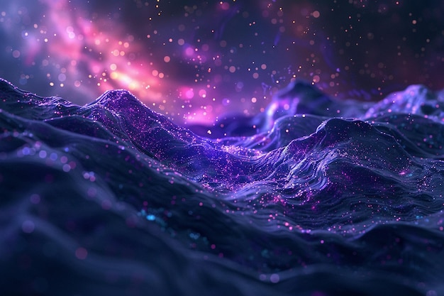 una pintura digital de una galaxia púrpura y púrpura