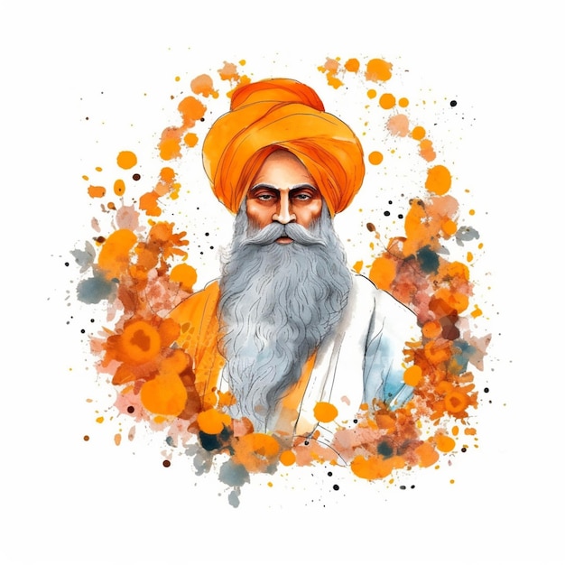 Foto pintura digital de un gurú nanak jayanti