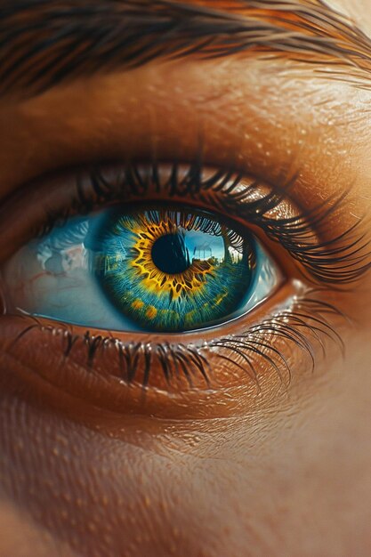 Una pintura digital hiperrealista del ojo de una mujer