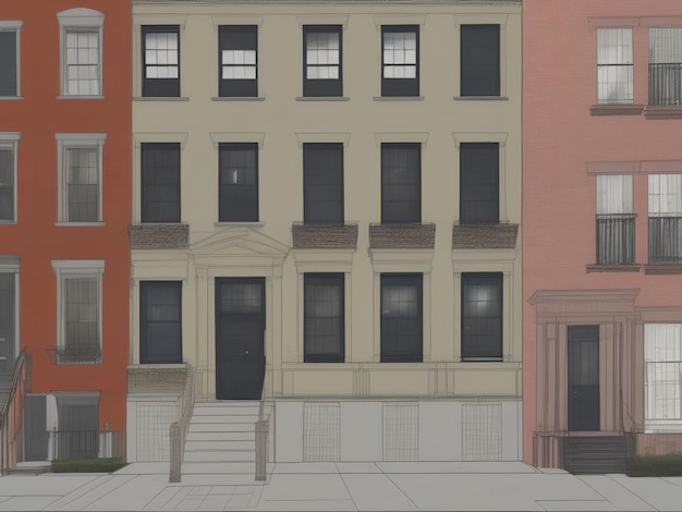 Foto pintura digital ilustrativa de arte generativa de apartamentos em nova york por ia