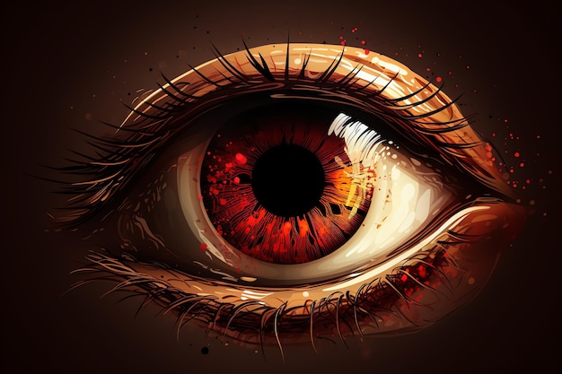 Una pintura digital de un ojo.