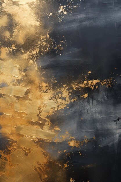 pintura dorada sobre un fondo negro con pintura dorada