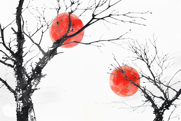 una pintura de dos bolas rojas con las palabras " cereza " en ella