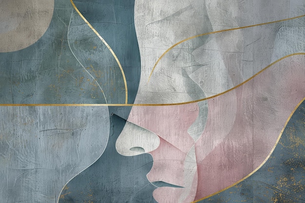 una pintura de dos caras con las palabras el que está besando