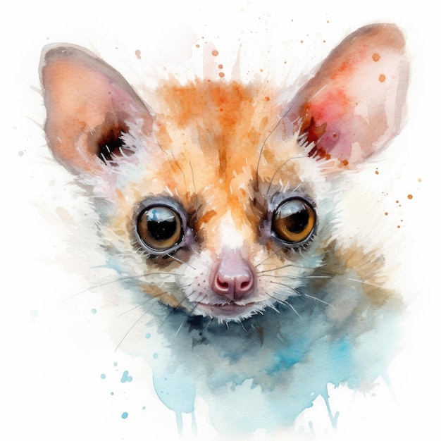 Pintura em aquarela de colugo