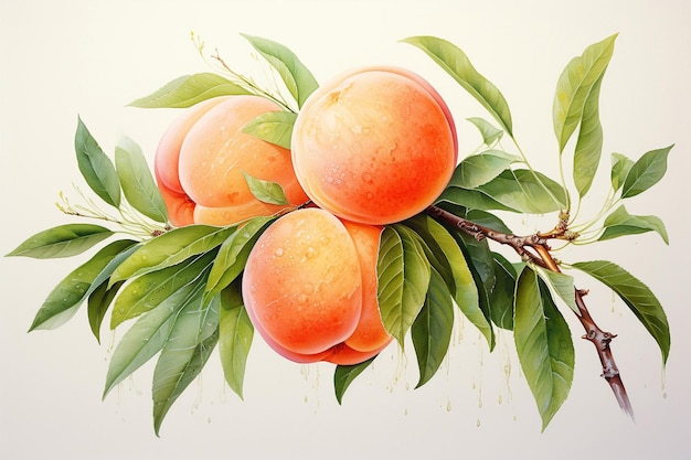 Pintura em aquarela de frutas da paixão