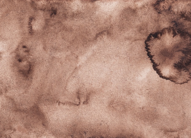 Pintura em aquarela de fundo marrom. Textura de cor taupe clara. Fundo velho do pergaminho pintado à mão.