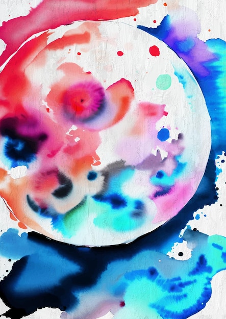 Pintura em aquarela mágica da lua