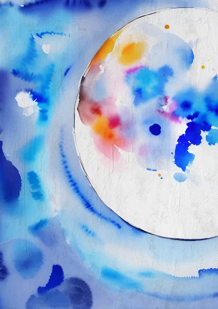 Pintura em aquarela mágica da lua