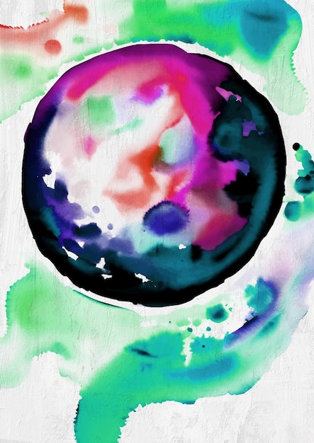 Pintura em aquarela mágica da lua