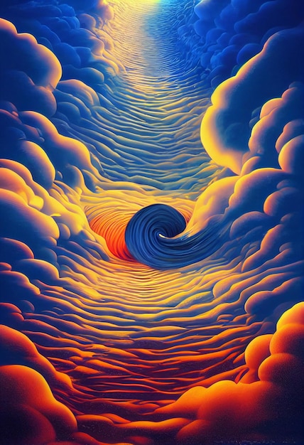 Pintura de espiral en el cielo ai generativo.