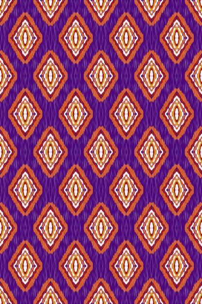 Pintura étnica patrón de tela tribal trabajo ikat patrón sin costuras abstracto geométrico
